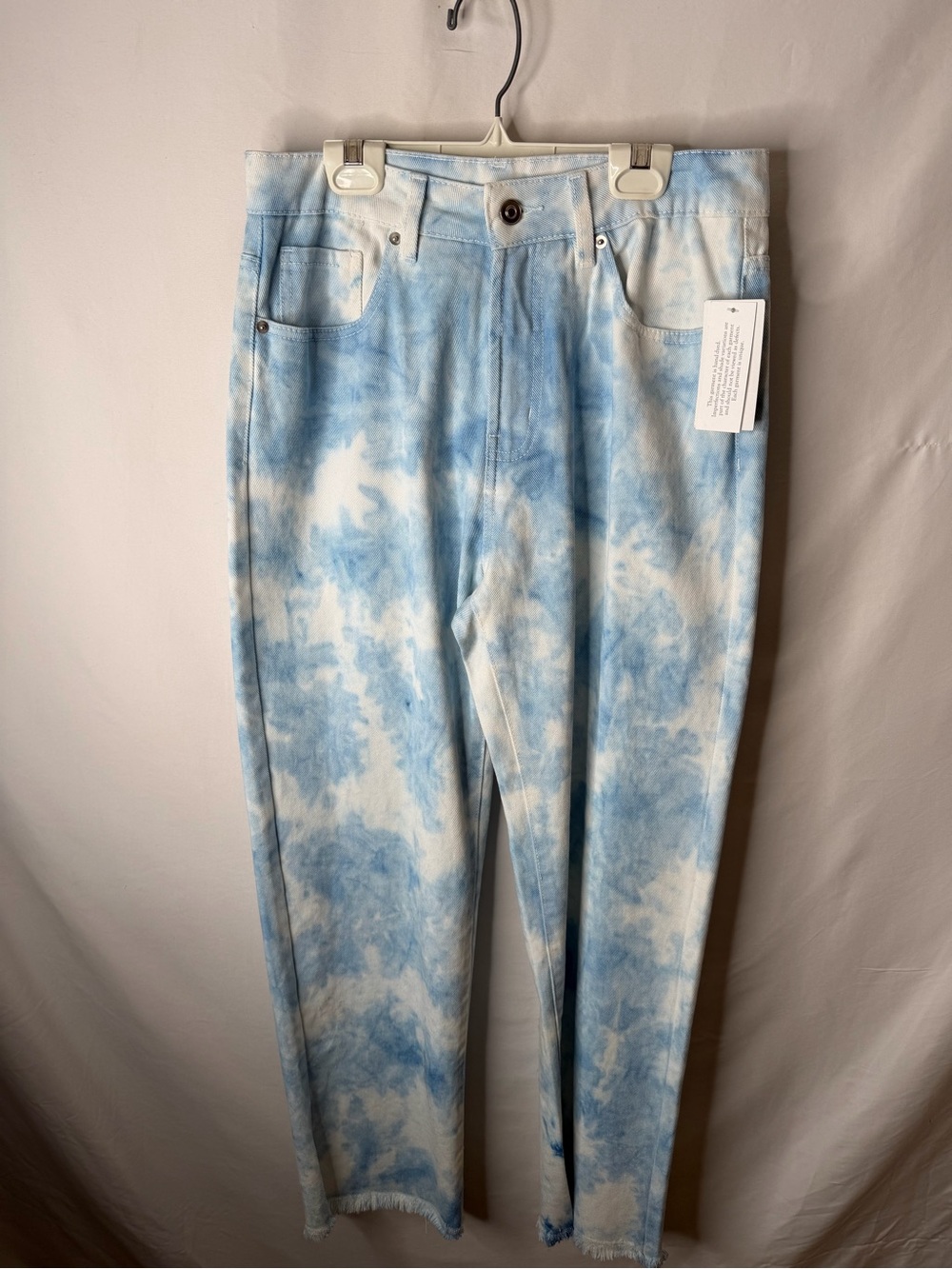 Wet Seal Light Blue Tie-Dye Straight Leg Jeans